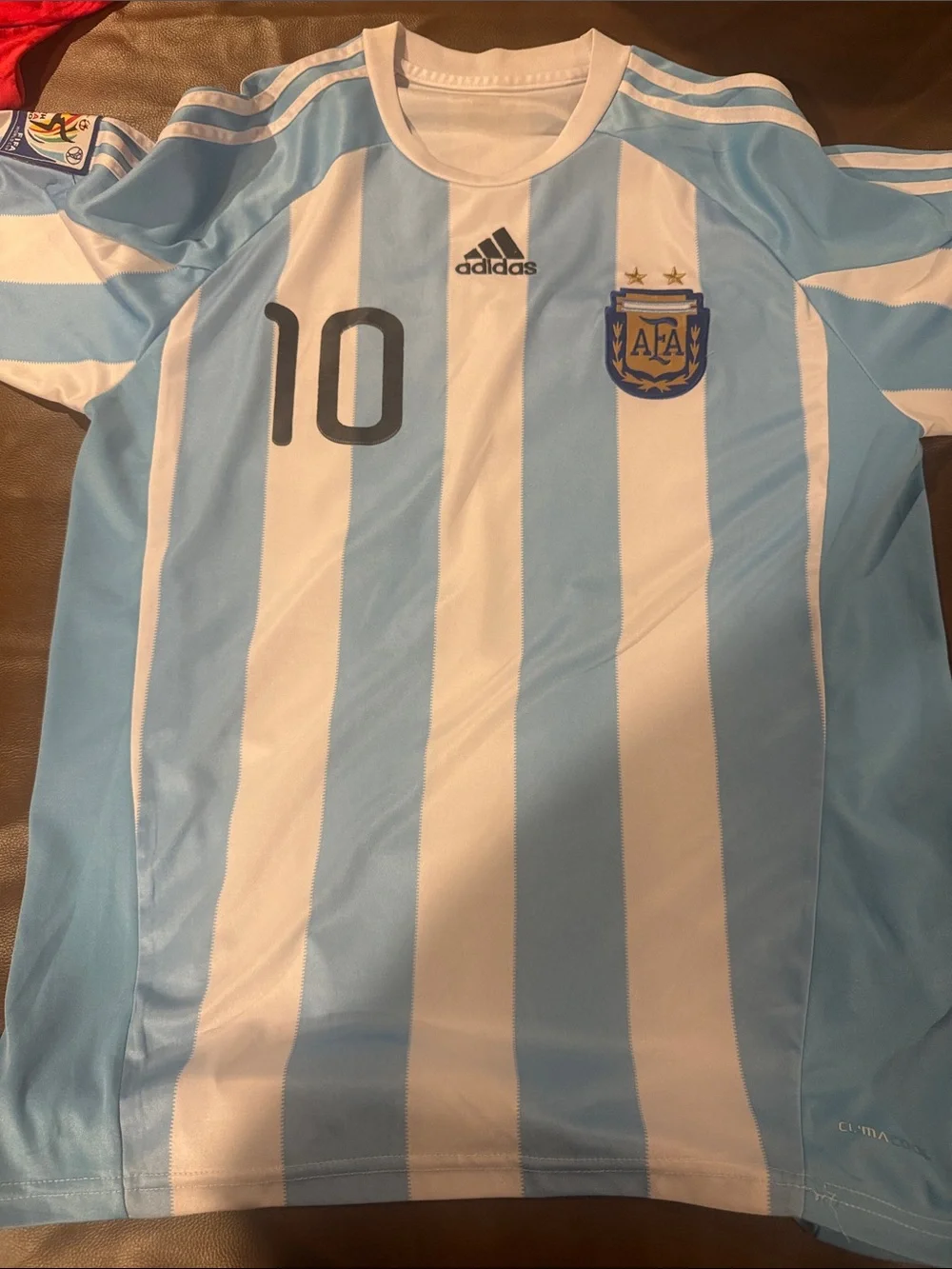 adidas Argentina #10 Messi Soccer Jersey - Light Blue & White